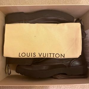 Authentic Louis Vuitton brown combat boots.